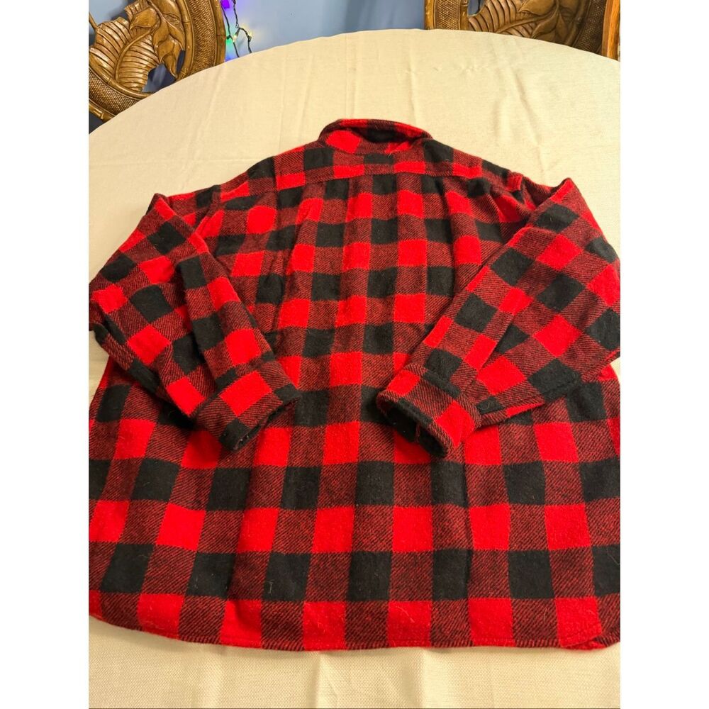 Sears Men’s Vintage Red Black Lumberjack Flannel Shirt Size XL See Measurements - Picture 9 of 10